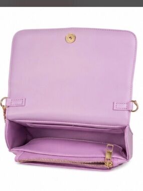 bebe Lilac Crossbody Bag with Gold Hardware